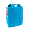 Blue Wavian 22L water can, front three-quarter view