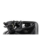 Wavian 10L NATO jerry can in Black — three-handle top detail