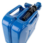 Wavian 10L NATO jerry can in Blue — three-handle top detail