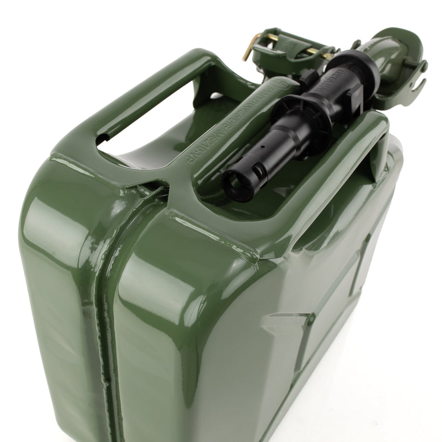 Wavian 10L NATO jerry can in Olive Drab — three-handle top detail