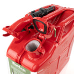 Wavian 10L NATO jerry can in Red — spout and cam-lever closure detail