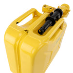 Wavian 10L NATO jerry can in Yellow — three-handle top detail
