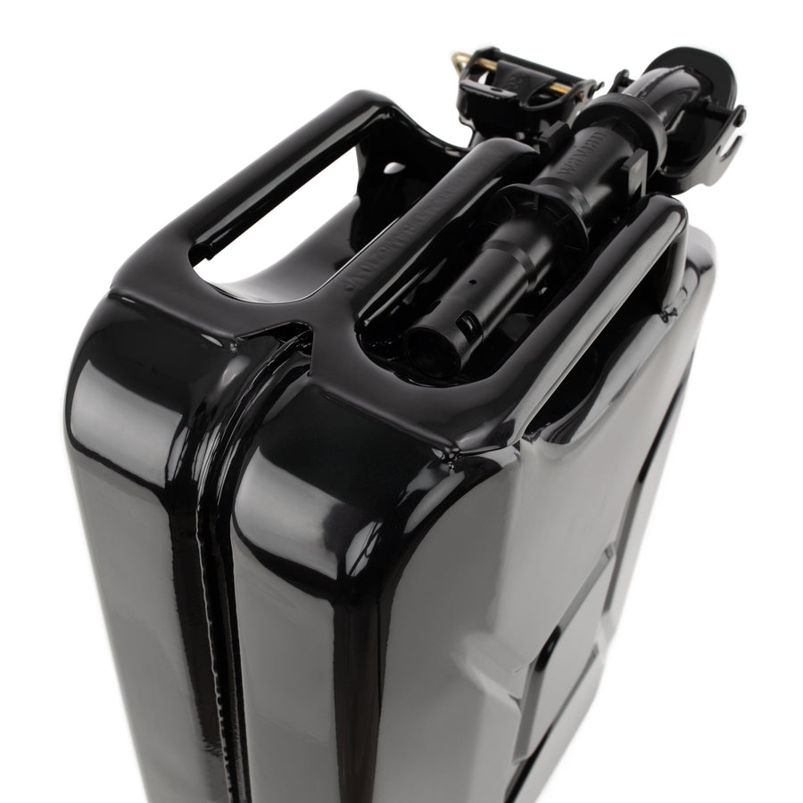 Wavian 20L NATO jerry can in Black — three-handle top detail
