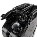 Wavian 20L NATO jerry can in Black — spout and cam-lever closure detail