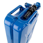 Wavian 20L NATO jerry can in Blue — three-handle top detail