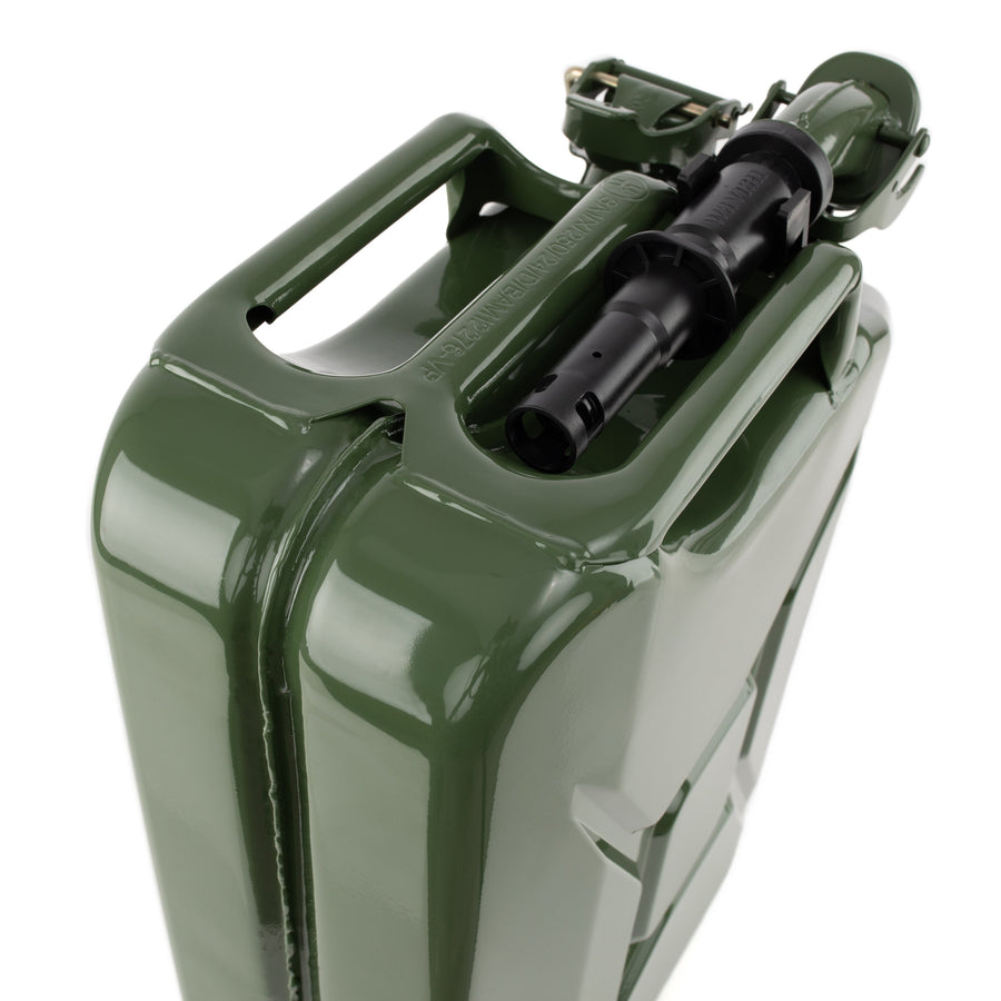 Wavian 20L NATO jerry can in Olive Drab — three-handle top detail