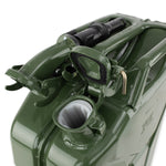 Wavian 20L NATO jerry can in Olive Drab — spout and cam-lever closure detail